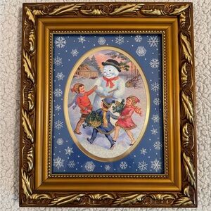 Merck Family’s Old World Christmas Festive Snowman Framed Art